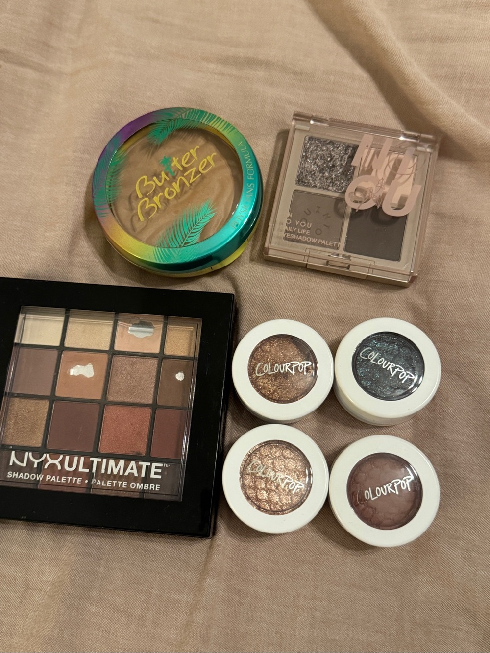 Makeup Lot ColourPop NYX Physicians Formula Eyeshadow Bronzer Palettes 7 Pieces